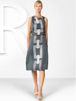 BR Monogram: BR Monogram backless chainlink-print dress - Miyako gray