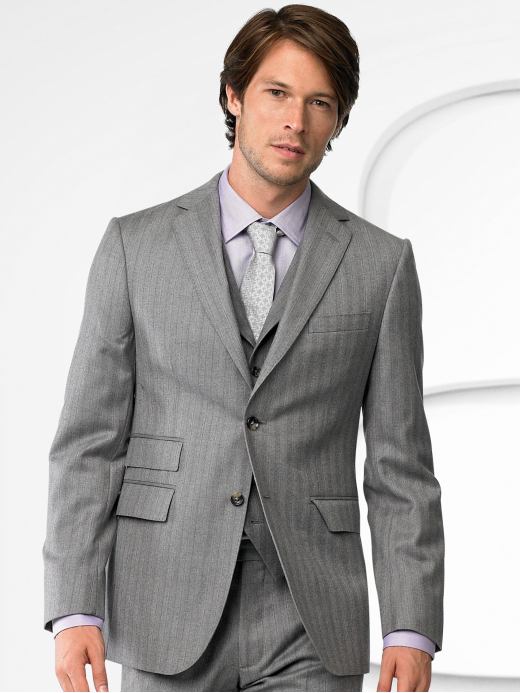Grey suit with pink pinstripes | Styleforum