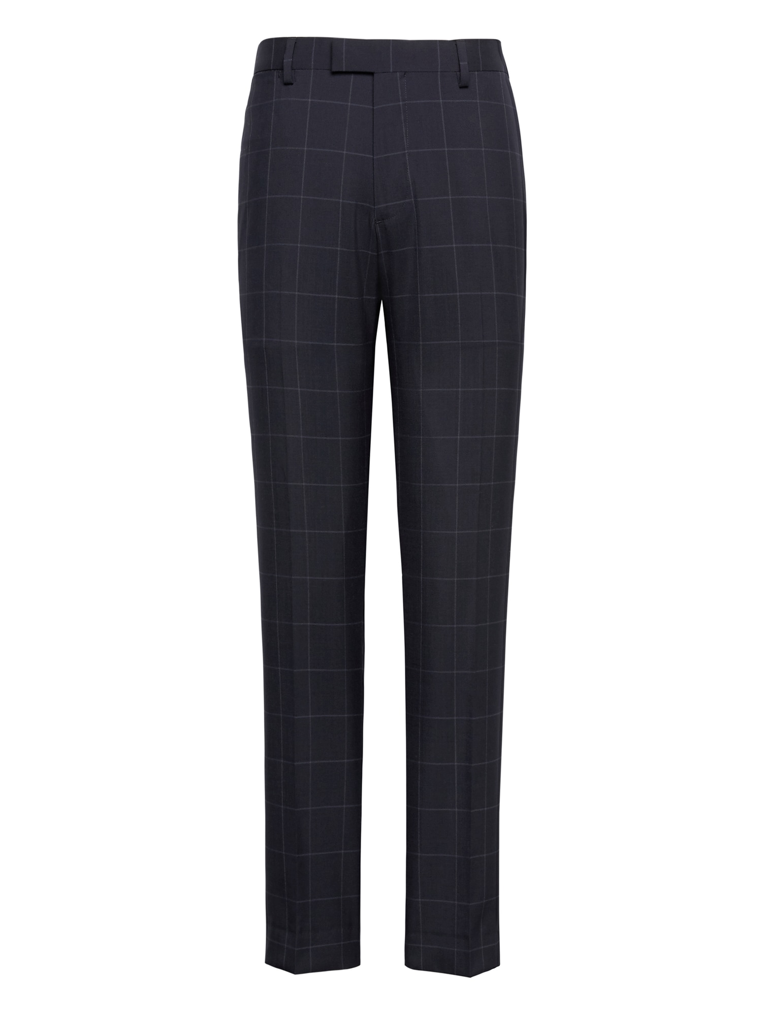 Tapered Navy Smart-Weight Performance Wool Blend Suit Pant